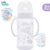 Mamadeira lolly big dreams com alca 350ml silicone orto branca