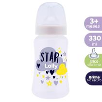 Mamadeira Lolly Big Star Silicone Redondo Neutra 330Ml