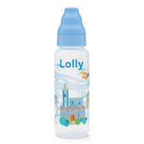 Mamadeira Lolly Tip Bico de Silicone Ortodôntico Líquidos Ralos Desenhos Sortidos Azul 240ml