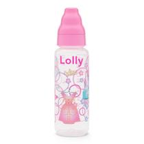 Mamadeira Lolly Tip Bico de Silicone Ortodôntico Líquidos Ralos Desenhos Sortidos Rosa 240ml