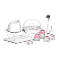 Mamadeira Nanobébé Ultimate Set Gen 2 Rosa/Cinza com Esterilizador