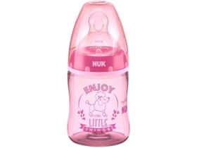 Mamadeira Nuk Fase 1 My First 150ml 0 a 6 Meses, Bico de Silicone, Anticólica, com Tampa Antivazamento