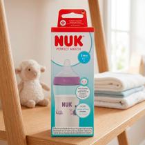 Mamadeira NUK Perfect Match Hipopótamo 3+ Meses Bico Flexível Fluxo Médio 260ml