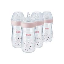 Mamadeira NUK Simply Natural SafeTemp Girl 250 ml, pacote com 4 Mamadeira NUK Simply Natural SafeTemp Girl 250 ml, pacote com 4