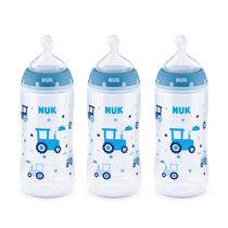 Mamadeira NUK Smooth Flow Anti Colic 300 ml, trator, pacote com 3 unidades