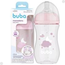 Mamadeira Para Bebe Anticolica Easy Flow Nuvem Rosa +2 Meses 270ml Buba