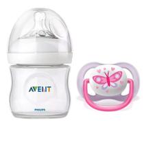 Mamadeira Pétala 125ml +0m + Chupeta Ultra Air 0-6meses Girl Philips Avent