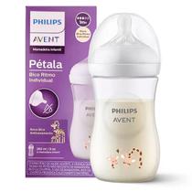 Mamadeira Pétala 3.0 260ml Com Bico Nº3 Decorada Girafa - Philips Avent
