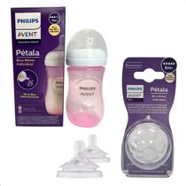 Mamadeira Pétala 3.0 260ml Rosa Philips Avent + 02 bico n5 6 mese Bebê