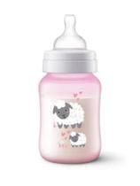 Mamadeira philips avent anti-colic ovelha rosa 260ml 1m+ - Avent Philips