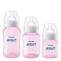 Mamadeira Philips Avent Anti Colica 125 + 260 + 330ML Rosa