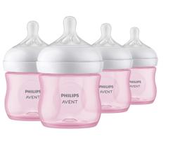 Mamadeira Philips Avent Natural Rosa (4 unidades) - 120ml - SCY900/14