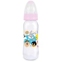 Mamadeira Primeiros Passos Bico Macio Rosa 240ml Looney Tunes BabyGo