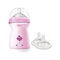 Mamadeira Step Up 330ml Rosa +6meses + Bicos Extras Chicco