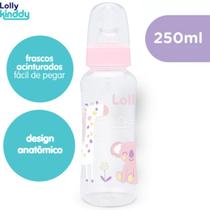 Mamadeira Zoo Rosa Lolly Kinddy Bico Silicone Redondo 250ml
