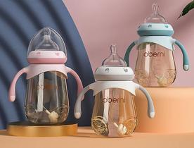 Mamadeiras alimentando para bebês de 0m ppsu à prova de estrangulamento com alça anti-flatulência de grande calibre