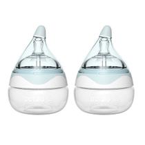 Mamadeiras de copo de batata para recém-nascidos, mamadeira anti coólica com pescoço largo, fluxo lento, 2pack, 2.5oz, azul