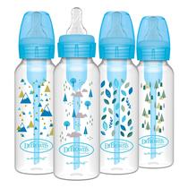 Mamadeiras Dr. Brown's 8oz (250ml) - Garrafa Estreita, Desenhos da Natureza Azul - Pacote com 4