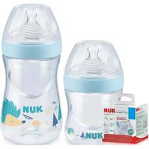 Mamadeiras Essence Smart 150ml + 270ml Azul + Bicos Extras Nuk