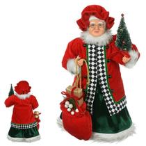 Mamãe noel c/ saco de presentes e pinheiro - 45cm