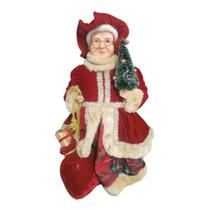 Mamãe Noel em Pé Vermelho e Verde com saco de Presentes 45CM