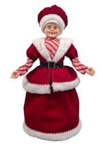 Mamãe Noel Vermelho e Branco Listrado Natal 45cm Mamãe Noel Vermelho e Branco Listrado Natal 45cm