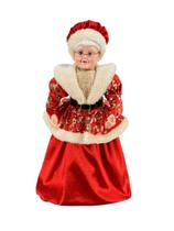 Mamãe Noel Vermelho E Dourado Decoração Para Natal 45Cm Mamãe Noel Vermelho E Dourado Decoração Para Natal 45Cm