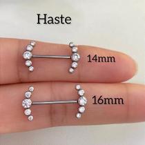 Mamilo titânio cascade push pin com zircônias cristal Mamilo titânio cascade push pin com zircônias cristal