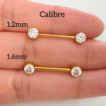 Mamilo titânio delicat push pin com zircônias e fechamento push pin