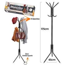 Mancebo Cabideiro De Ferro Para Roupas Bolsas Casacos Com 8 Ganchos Preto Organizador Chão