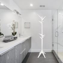 Mancebo Chão Reticulado Madeira Com Arara De Roupas E Bolsa