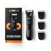MANCLUB Kit Higiene Máxima: O Desmatador e 3 Lâminas de Cerâmica com Tecnologia Anti-Cortes - Aparador Elétrico de Região Íntima e Pelos Corporais