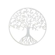 Mandala 30cm Árvore Frutos Vida MDF 3mm Branco - Trovarelli
