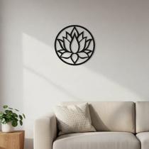 Mandala Aplique Flor de Lotus Mdf3mm Preto Mandala Aplique Flor de Lotus Mdf3mm Preto