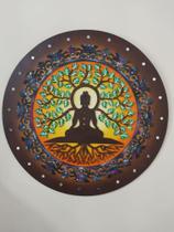 Mandala Arvore Bodhi 65cm pintada à mão MDF 6mm