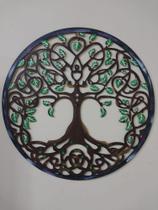 Mandala Arvore da vida 60cm diâmetro vazada pintada à mão