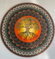 Mandala Arvore da Vida 65cm diâmetro prosperidade pintada à mão mdf 6mm