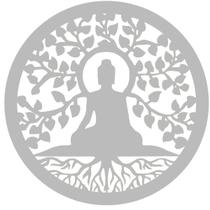 Mandala Buda - MDF - Branco - Enfeite Decortivo - 20cm - Cy'Arts e Decoração