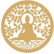 Mandala Buda - MDF - Cru - Meditação Decoração - 20cm - Cy'Arts e Decoração