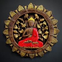 Mandala buda tailandes vermelha 45 cm - CASA FÉ