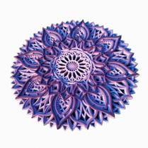 Mandala Camadas Cores Alto Relevo Floral Decoração 3d 29cm - TALHARTE