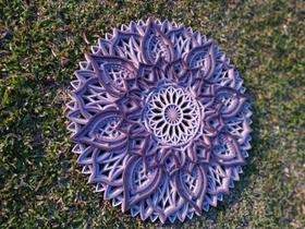 Mandala Camadas Cores Alto Relevo Floral Decoração 3d 44 cm