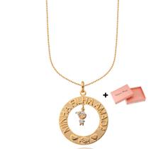 Mandala De Filho Com 1 Pingente Banhado Ouro 18k Colar