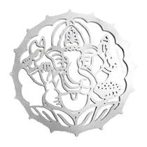 Mandala de MDF Ganesha Prateada 20cm - Modelo C