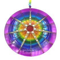Mandala de Vidro Colorida 7 Raios 18cm - Mandala de Luz