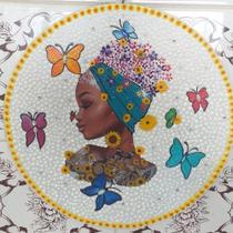 Mandala Decorativa Afro Encanto das Borboletas 25 cm - Mandalaria de Ogum