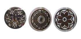 Mandala Decorativa Ambiente Sala Quarto 65X65 Kit 3 Peças