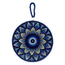 Mandala Decorativa de Ceramica Olho Grego com Cordão Trançado Azul 16x16 Cor A Mandala Decorativa de Ceramica Olho Grego com Cordão Trançado Azul 16x16 Cor A