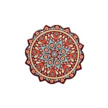 Mandala Decorativa de Ceramica Pequena Porta Copo Cor E