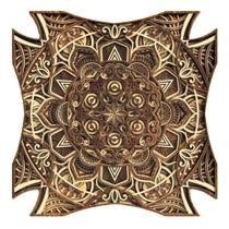 Mandala Em Camadas Alto Relevo Decoração 3d 29cm